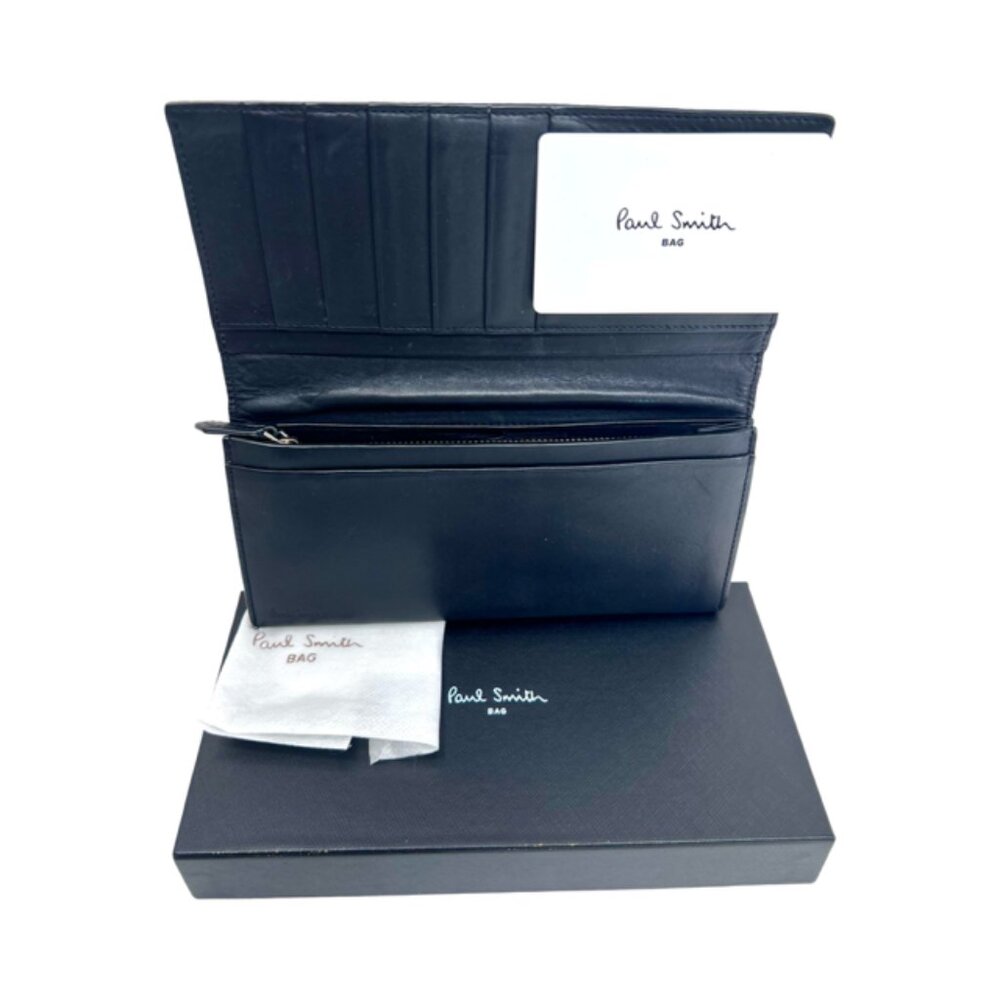 New W/box &bag PAUL SMITH Wallet B-fold Store Money/Card Dark Brown Leather(61